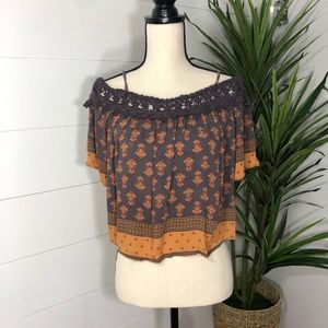 Off shoulder LA Hearts Top